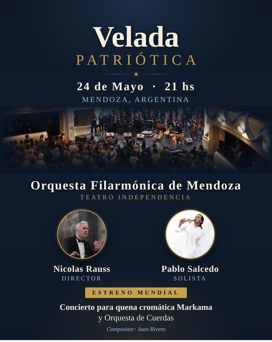 Poster with composer Juan Rivero at the piano