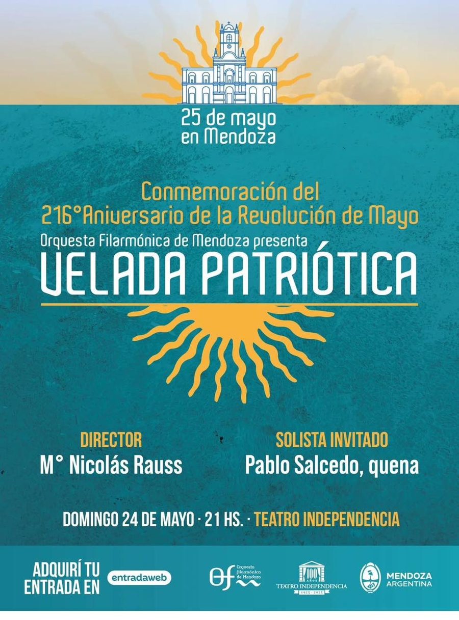 Los Andes newspaper article: A grand patriotic evening, the Philharmonic celebrates May 25